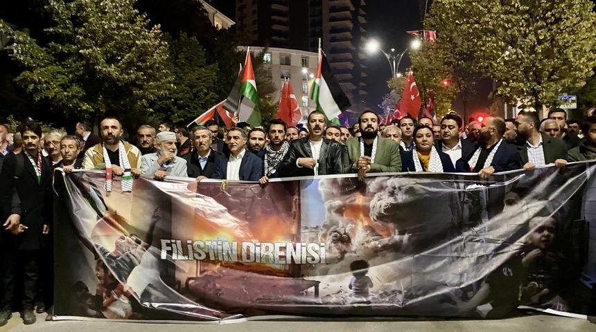 Kırşehir'de İsrail'in Filistin'e y&ouml;nelik saldırıları protesto edildi
