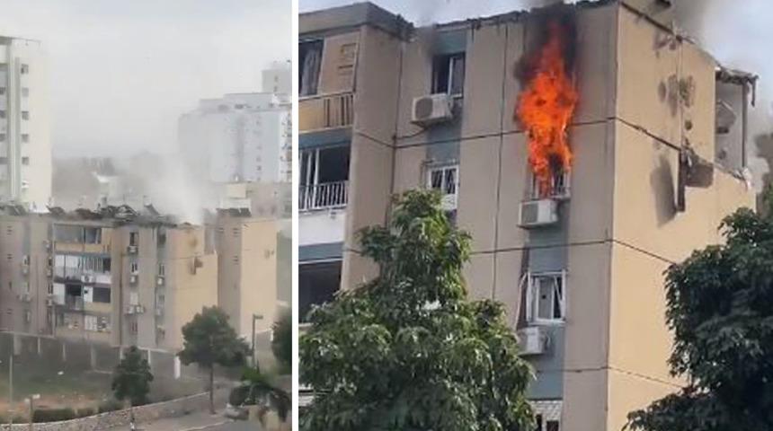 Gazze'den Tel Aviv'e roket saldırısı! Apartmana isabet etti 3 kişi yaralandı