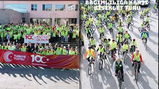Cumhuriyet'in 100. yılı etkinlikleri kapsamında 'Bağımlılığa Karşı Bisiklet Turu' etkinliği gerçekleşti
