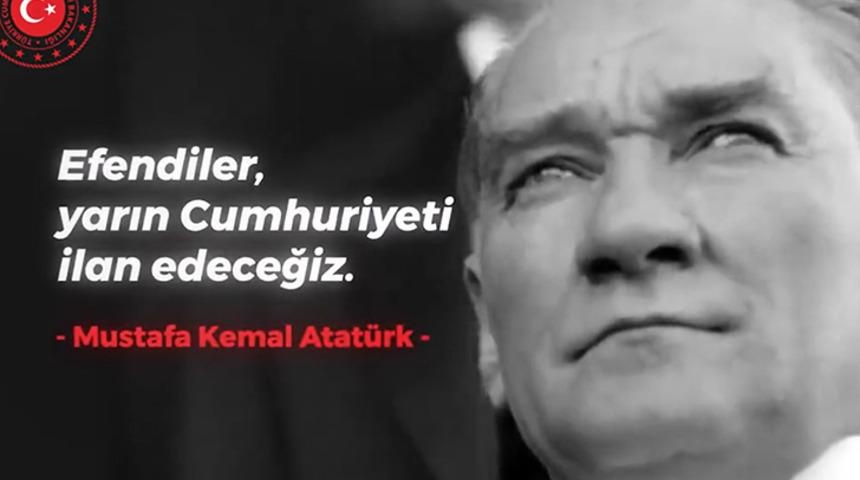 Dışişleri Bakanlığı'ndan Cumhuriyet'in 100. yılı için kutlama paylaşımı