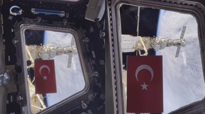 Türk bayrağı uzayda! Rus kozmonotun jesti sosyal medyayı salladı