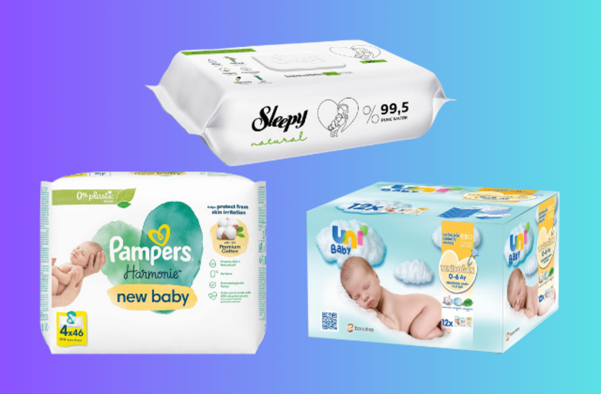 Yenidoğan bebeklerinizin cildine en uygun ve en yumuşak ıslak mendiller