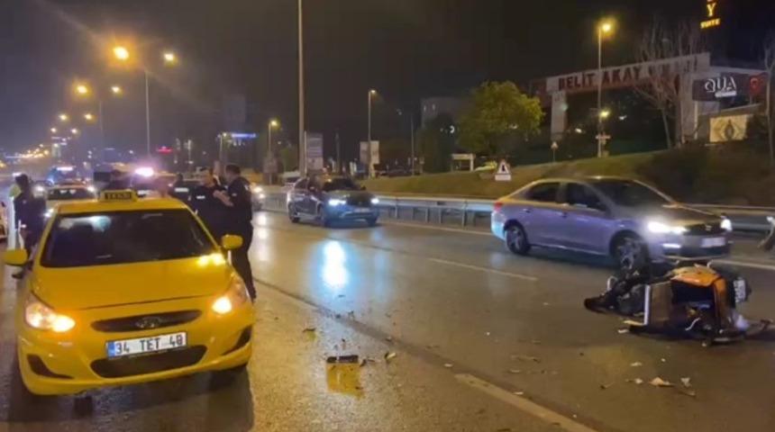 Maltepe’de motosiklet ticari taksiye arkadan çarptı: 1 ağır yaralı