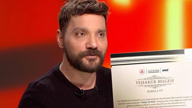 AFAD'dan BaBaLa TV'ye 6 Şubat Depremleri'ndeki yardımları için teşekkür belgesi