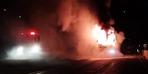 Yolcu otobüsü Bolu Dağı'nda alev alev yandı! Ankara yönü 1 saat trafiğe kapatıldı