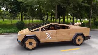 Yapımı 100 gün sürdü: Karşınızda ahşaptan Cybertruck! Elon Musk'a hediye etmek istiyor