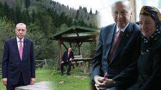 Cumhurbaşkanı Erdoğan helikopterle geldi, yerinde inceledi! Vatandaşlarla fotoğraf çektirdi