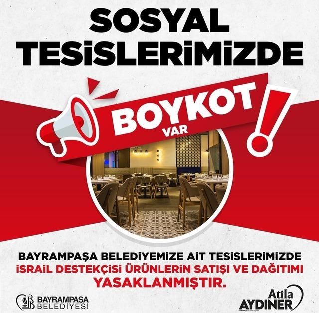 Bayrampaşa Belediyesi’nden İsrail ürünlerine boykot kararı