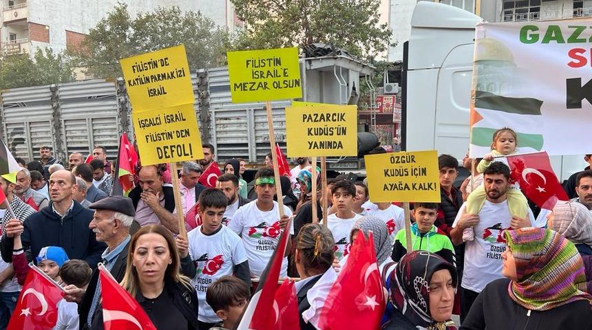 Kahramanmaraş'ta "Gazze'ye Bir Nefes Ol, Ses Ver Pazarcık" mitingi yapıldı