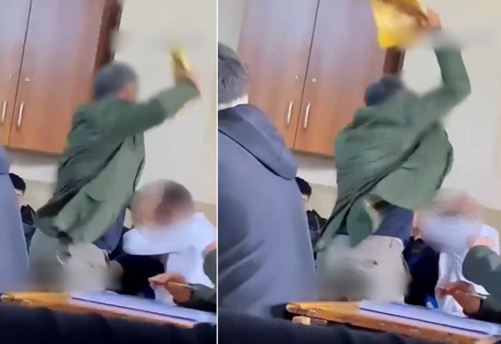 İstanbul’daki bir lisede şoke eden görüntü! Öğrencisini kitapla acımasızca dövdü! ‘Daha da vuracağım…’
