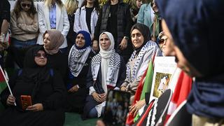 Sümeyye Erdoğan Bayraktar, Filistin için başlatılan oturma eylemine katıldı