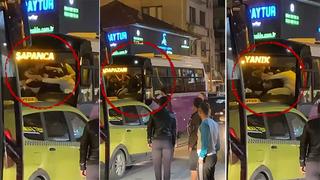 Yolcu otobüsünde tekme tokat birbirlerine girdiler! İşte o anlar...