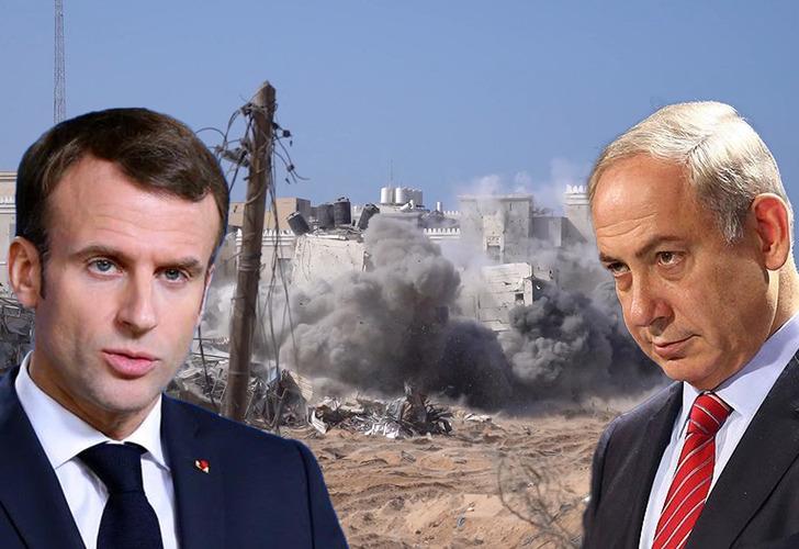 SON DAKİKA | Canlı yayında Macron 'Bunun hiçbir gerekçesi yok' dedi, Netanyahu küplere bindi! Jet açıklama geldi: 'Sorumluluk İsrail'e ait değil'
