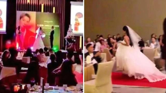 Damat ve konuklar şaşkınlıkla olanları izledi! Gelin bir anda buketini fırlatıp koşarak salonu terk etti... Kimse duruma anlam veremedi