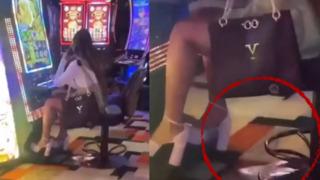 Sosyal medyadan gündem yaratan görüntüler! Kumar makinesinin başından kalkmak istemeyince altına tuvaletini yaptı