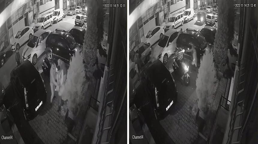 Komşuların silahlı çöp atma kavgası kamerada! Dayak yiyen adam dehşet saçtı