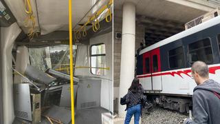 Son dakika: İzmir’de metro raydan çıkıp duvara çarptı!