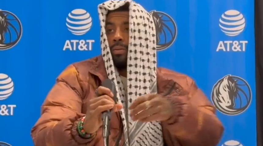 NBA yıldızı Kyrie Irving'den Filistin'e destek! Basın toplantısında kefiye giydi