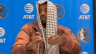 NBA yıldızı Kyrie Irving'den Filistin'e destek! Basın toplantısında kefiye giydi