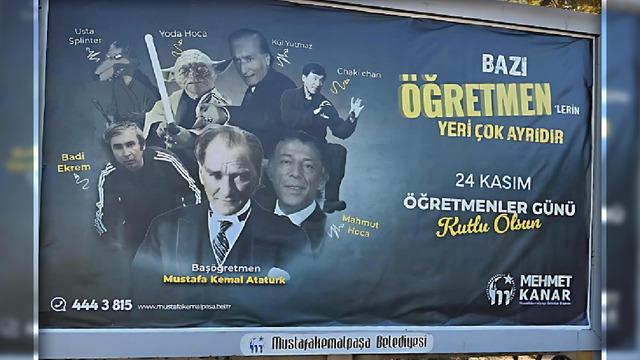 Sosyal medya bu billboard'u konuşuyor: 'Atatürk' detayı tepki topladı! Kamera şakası gibi