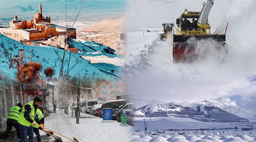 Doğu'ya kış geldi! Kar yağışı etkili oldu, bazı ara&ccedil;lar yollarda kaldı