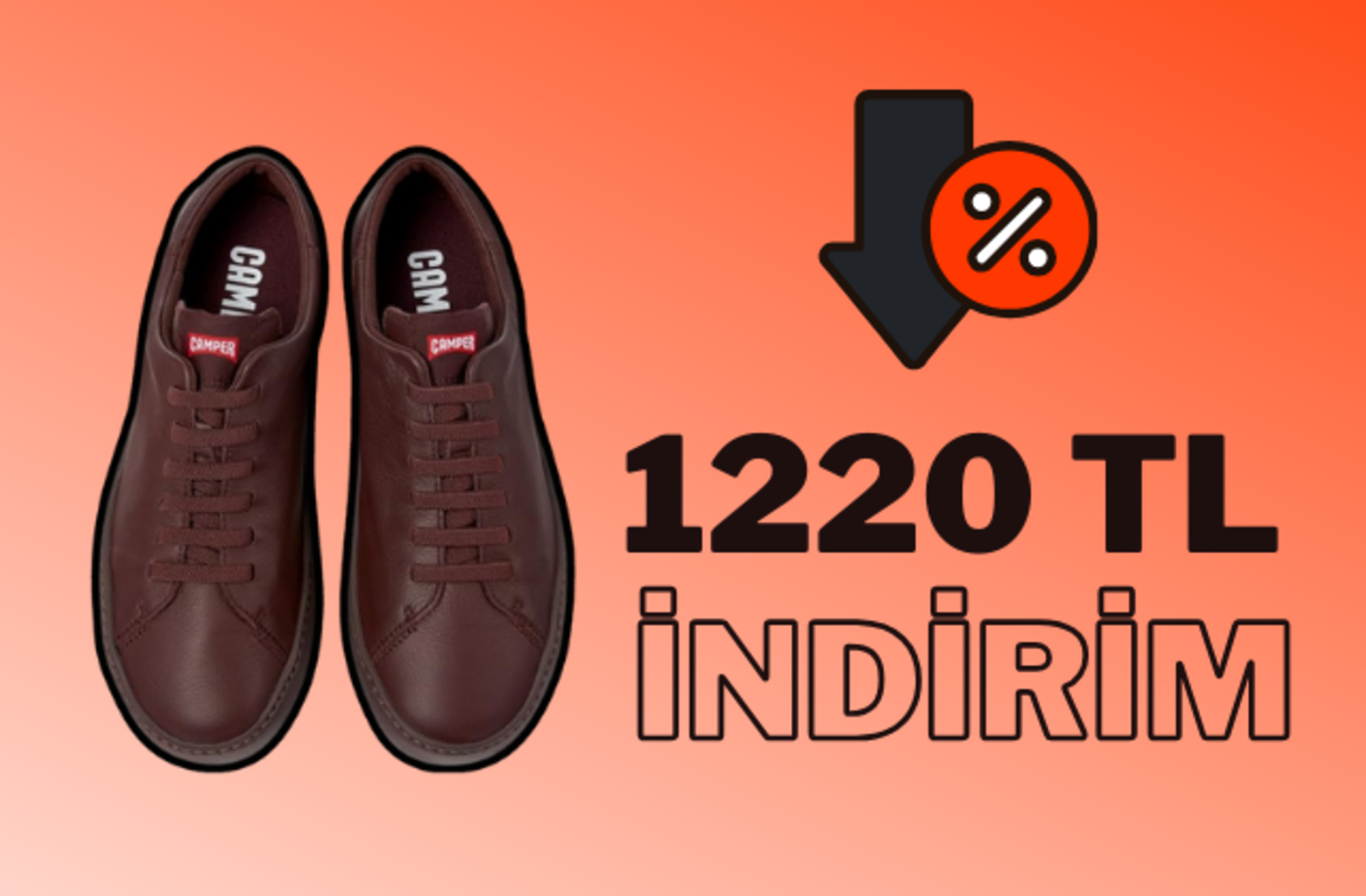 Fiyatı 2 bin 538 TL'ye düştü! Hakiki deri Camper ayakkabıda indirim