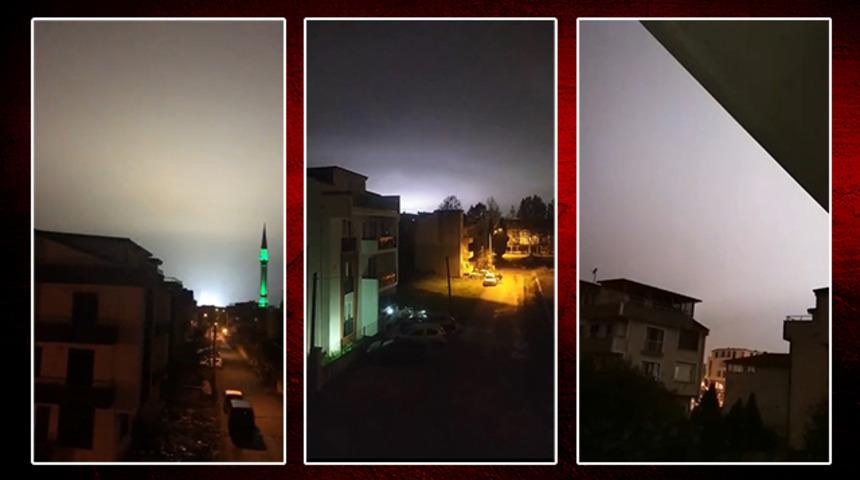Gece yarısı gökyüzü birden aydınlandı! Beyaz ışık yayıldı, elektrik kesintileri yaşandı: "Ne olduğunu anlayamadık"