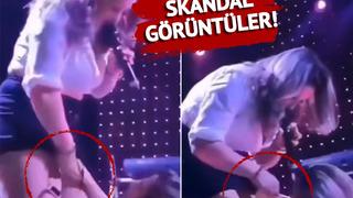 Skandal görüntüler! Binlerce kişinin içinde seyircisine iç çamaşırından içecek içirdi...