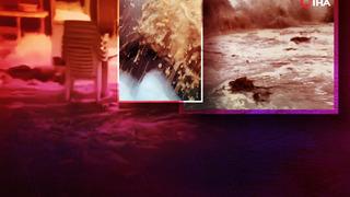 O sırada arabanın camı açıktı... Görüntüler dehşete düşürdü! Denizle yol birleşti 'Kimse geri gelmesin'