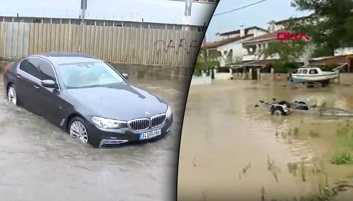 İstanbul’da dere taştı, evleri su bastı! Kentte hayatı felç eden sağanak yağıştan görüntüler geldi