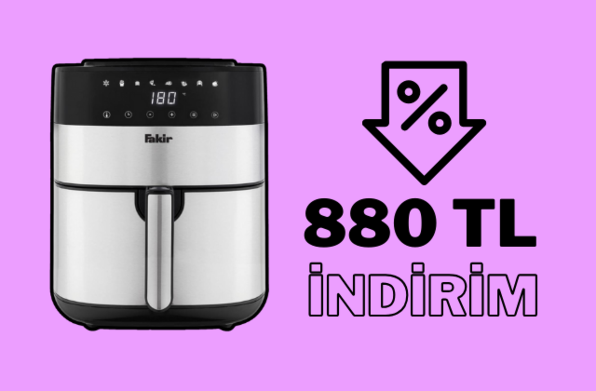 Fiyatı 2 bin 819 TL'ye düştü! Fakir Uno Chefry Sıcak Hava Fritözü'nde Gülümseten Kasım'a özel indirim