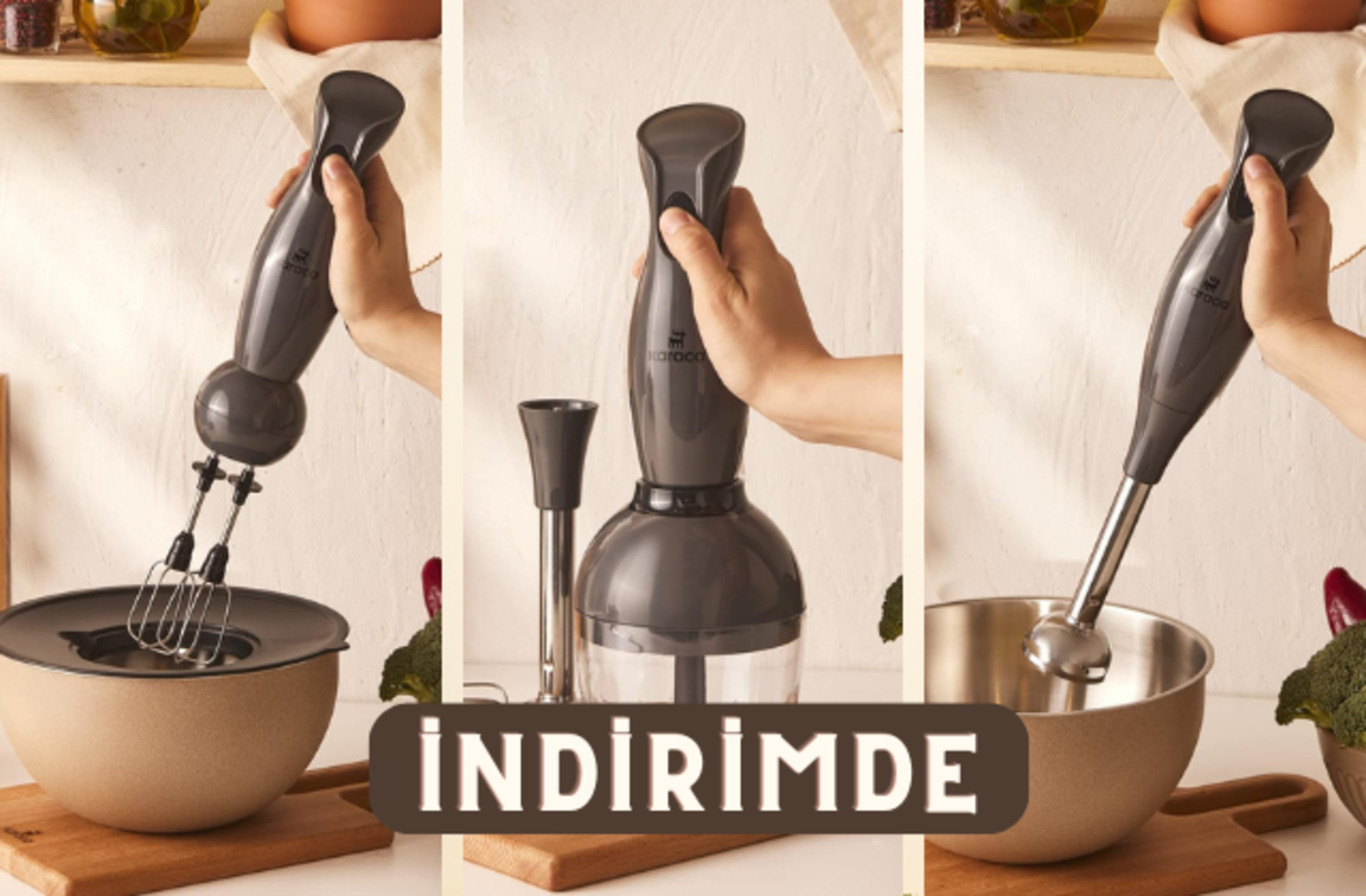 Her mutfakta olmalı! Karaca Profoodmix 1000W 3'lü Blender Seti indirimde