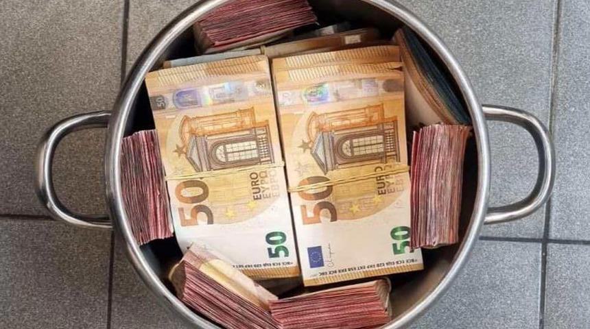 Tencere içinde binlerce euro para! Hepsine el konuldu