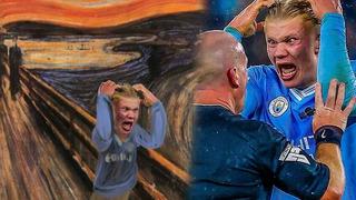 Haaland'ın hakeme tepkisi sırasındaki halleri 'Çığlık' tablosuna benzetildi, yıldız isimden yanıt gecikmedi!