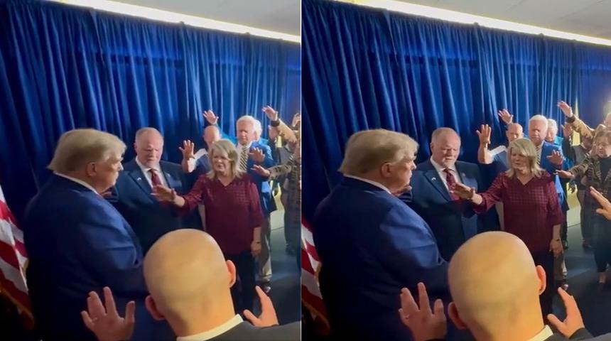 Gündem olan anlar! Trump destekçileri tarafından böyle kutsandı