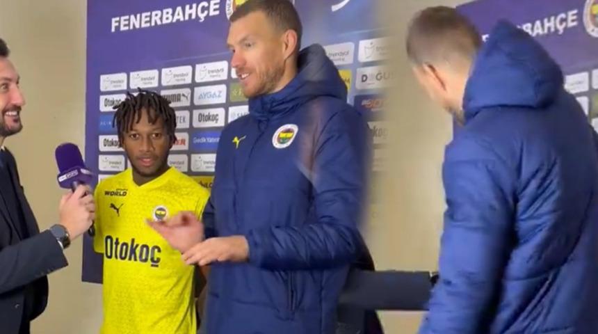 Fred döndü, Fenerbahçe'ye can geldi! Maç sonu röportajı sırasında Dzeko yayını bastı "Bundan sonra yasaklıyorum"
