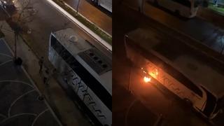 Beylikdüzü'nde akılalmaz olay! Otobüsü yakmaya çalıştılar... O anlar kamerada