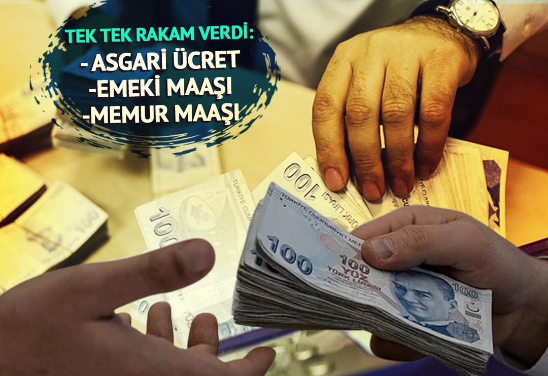 Asgari &uuml;cret zammı, emekli ve memur maaşı i&ccedil;in tek tek rakam verdi! Milyonlar hesap yapıyor, o canlı yayında a&ccedil;ıkladı... K&ouml;k &uuml;cret ve refah payı i&ccedil;in net s&ouml;zler
