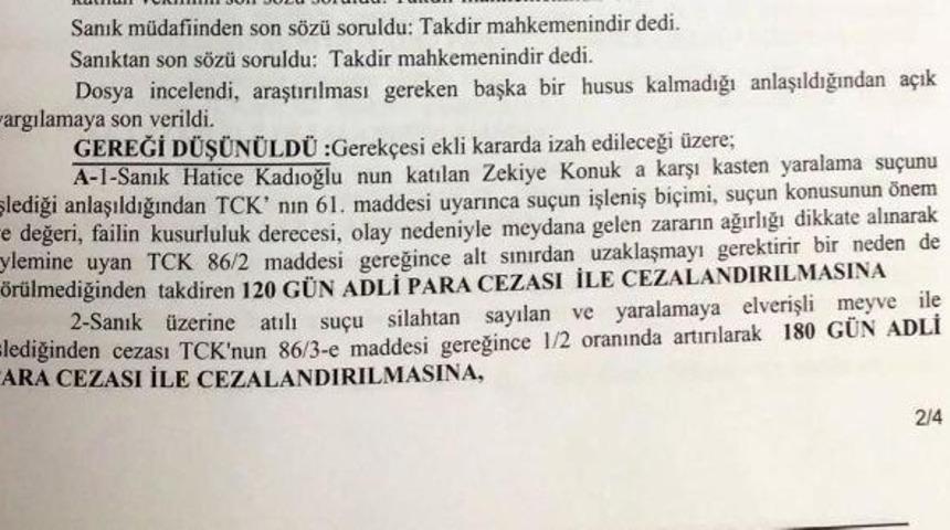 Kadınların tezgah kavgasında fırlatılan armut, 'silah' sayıldı