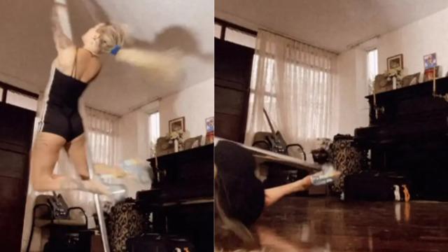 Perulu şarkıcı direk dansı yapmak isterken yüzüstü yere düştü! Hayatımın en büyük korkularından biri