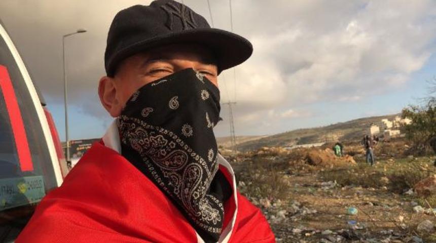 Ramallah’ta Türk bayraklı protestocu dikkat çekti (2)