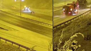 Anadolu Otoyolu'nda 'kar' etkili oldu! Kar kalınlığı 10 santimetreye ulaştı