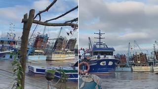 Rüzgarla halatlarından kopan tekneler sürüklendi!