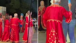 Kına gecesinde kaftan giyip nedimelerin arasına daldı! O anlar sosyal medyada viral olmayı başardı