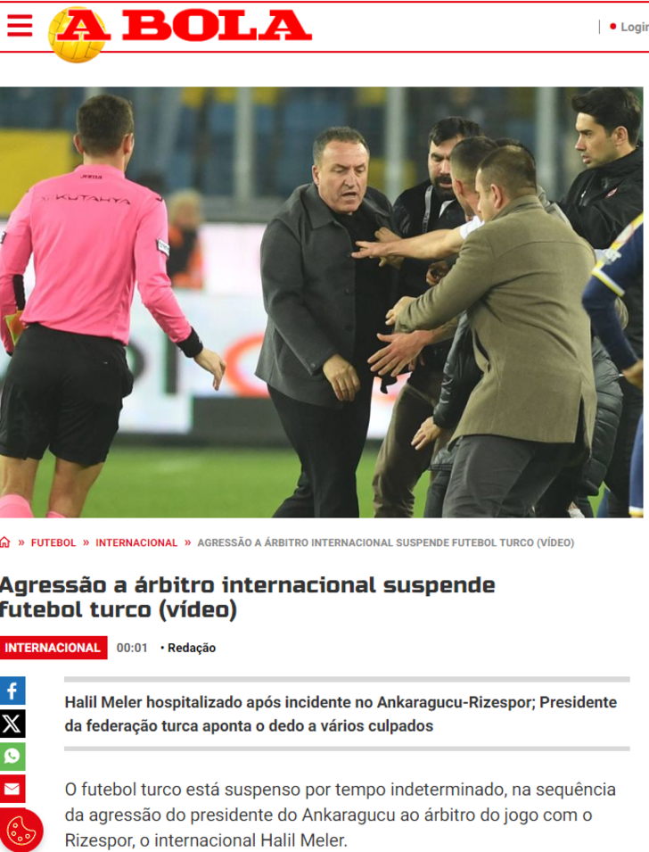 Türk futbolunun olay gecesi dünya basınında! Hakem Halil Umut Meler'e yumruklu saldırıyı manşetlerine taşıdılar G1