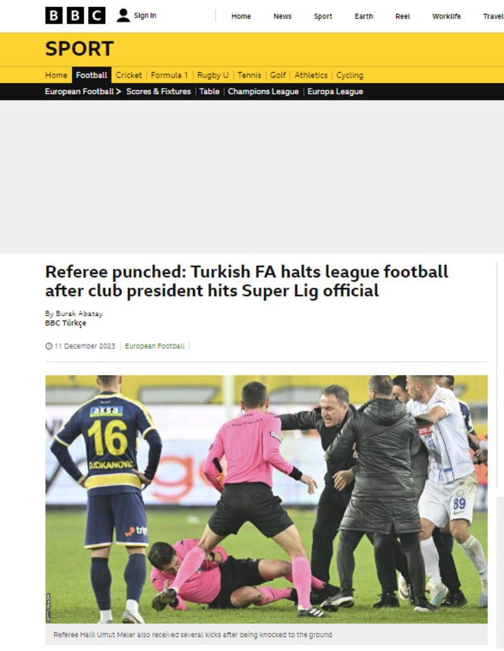 Türk futbolunun olay gecesi dünya basınında! Hakem Halil Umut Meler'e yumruklu saldırıyı manşetlerine taşıdılar G2