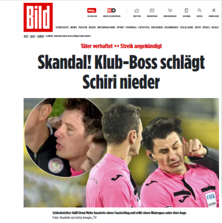 Türk futbolunun olay gecesi dünya basınında! Hakem Halil Umut Meler'e yumruklu saldırıyı manşetlerine taşıdılar G3