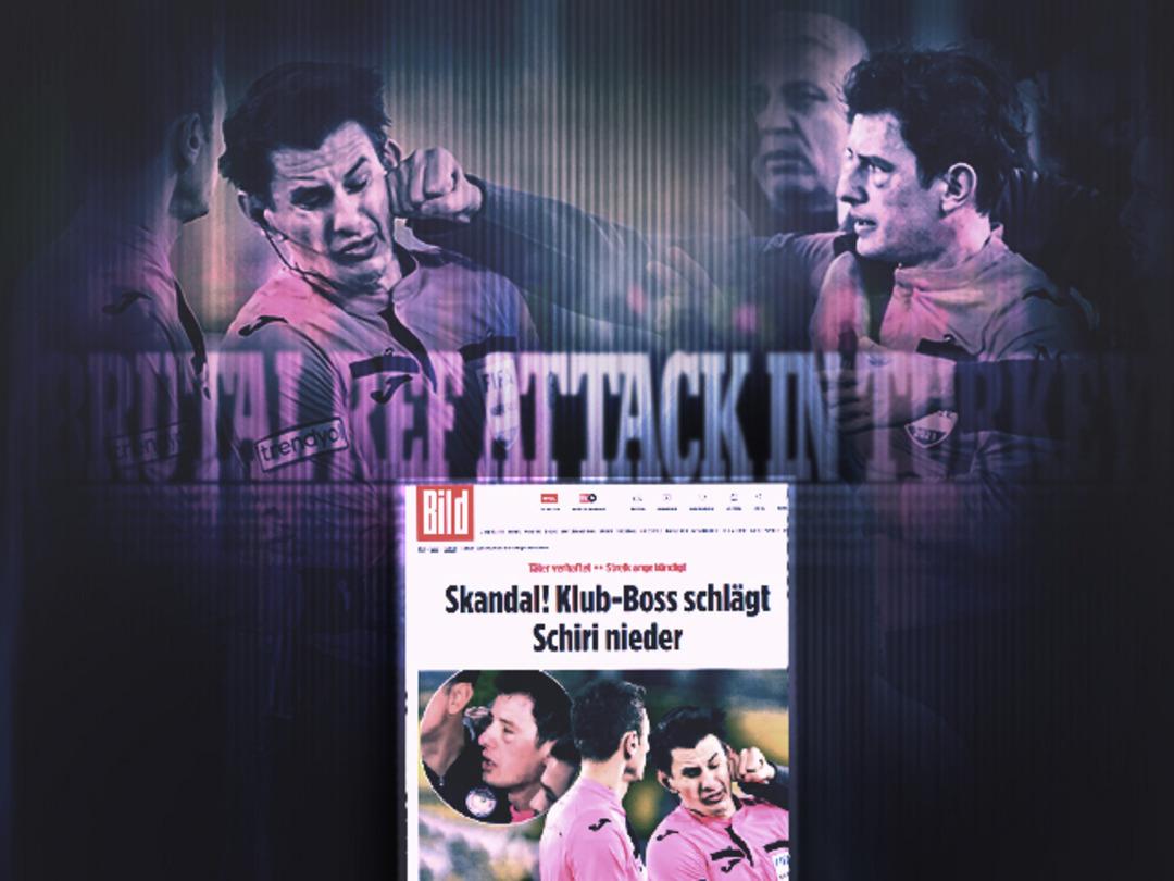 T&uuml;rk futbolunun olay gecesi d&uuml;nya basınında! Hakem Halil Umut Meler'e yumruklu saldırıyı manşetlerine taşıdılar