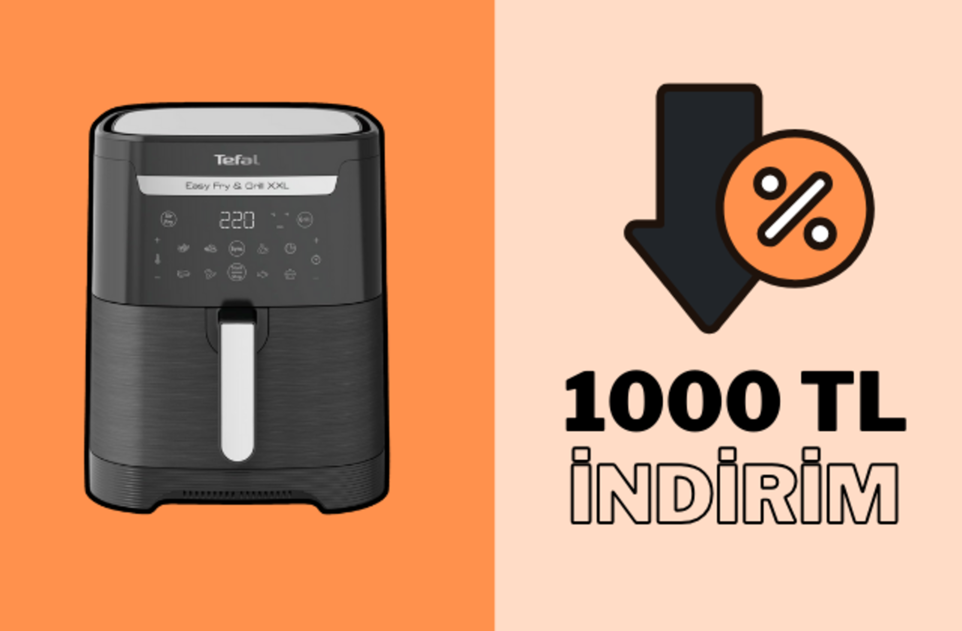 Fiyatı 4 bin 299 TL'ye düştü! Kullanıcı dostu özellikleriyle öne çıkan Tefal airfryer indirime girdi