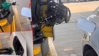 Bu da oldu! Görüntüler bir benzin istasyonundan: Robotlar iş hayatına atıldı